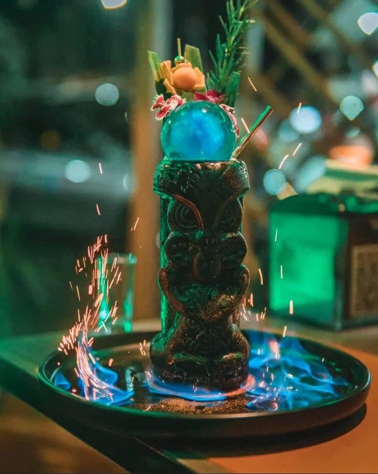 Handcrafted tropical cocktail at Nanku, La Fortuna